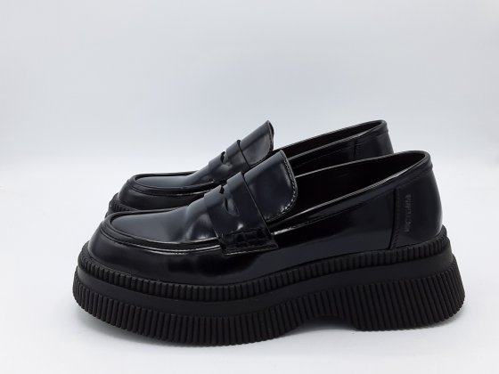Mocassin noir vernis Victoria compensé 37 de seconde main