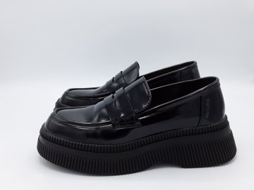 Mocassin noir vernis Victoria compensé 37 de seconde main
