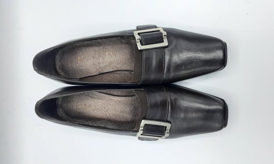 Mocassins à talon en cuir marron de seconde main