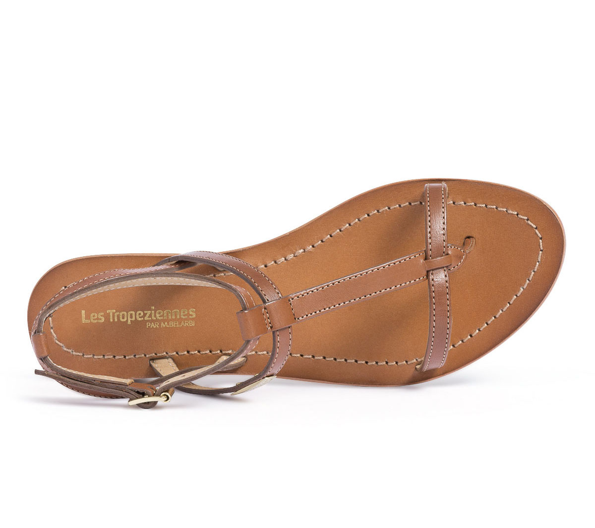 Sandale LES TROPEZIENNES marron en cuir