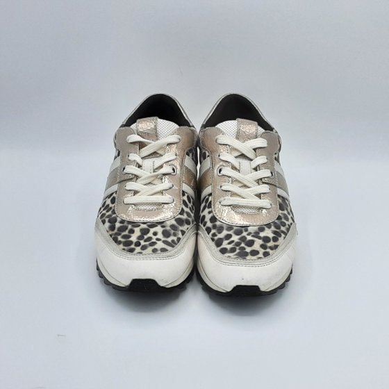 Baskets Geox blanche léopard de seconde main