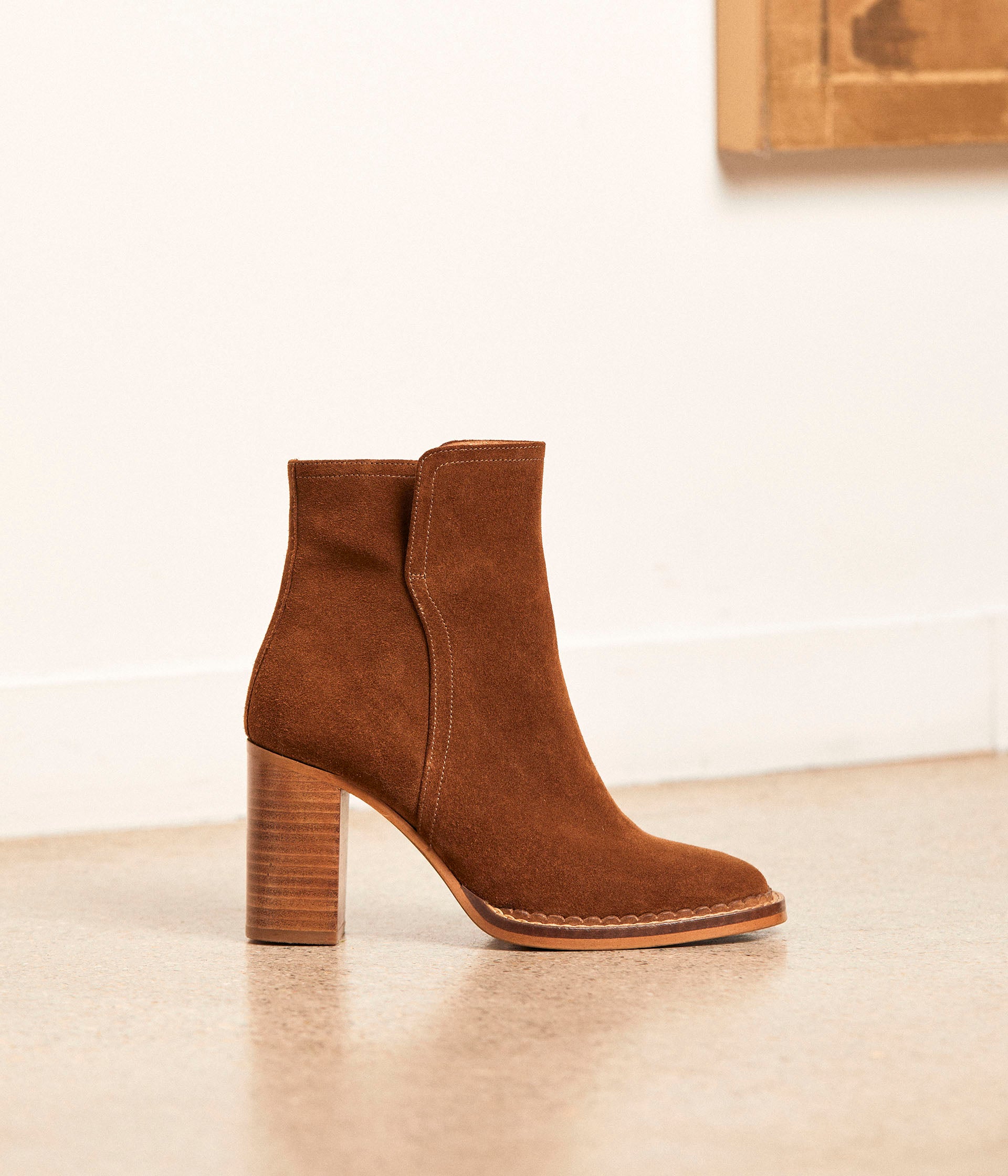 BOOTS À TALON REBELLE COGNAC