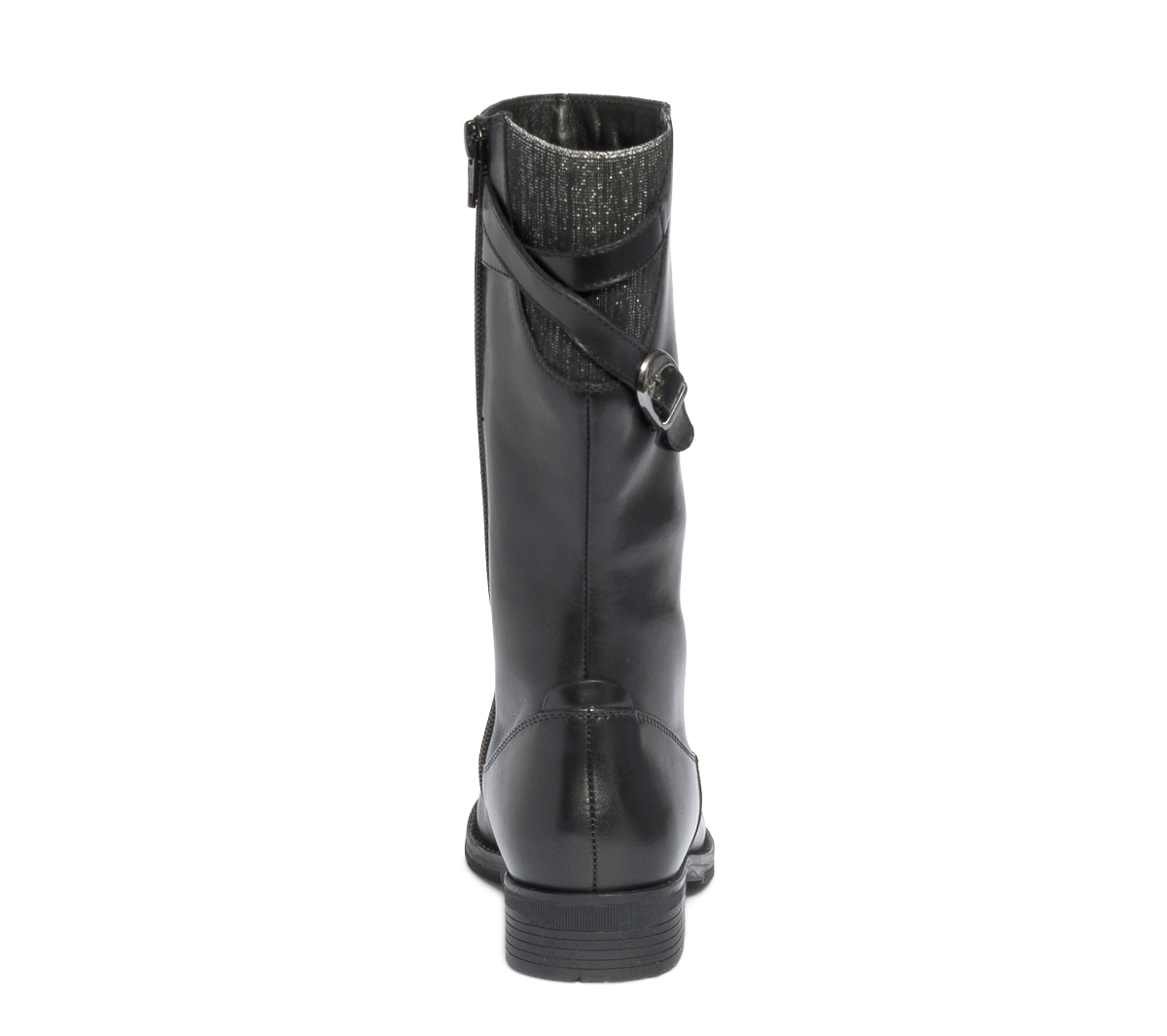 Botte noire en cuir avec bride arrière