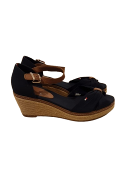 Sandale compensée marine Tommy Hilfiger T37 de seconde main