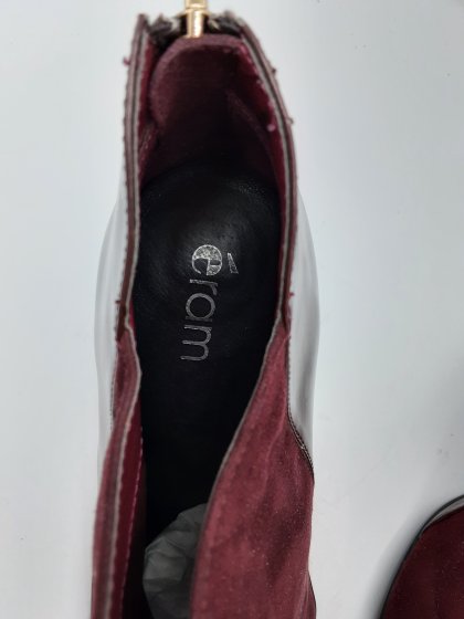 Boots à talon bordeaux de seconde main