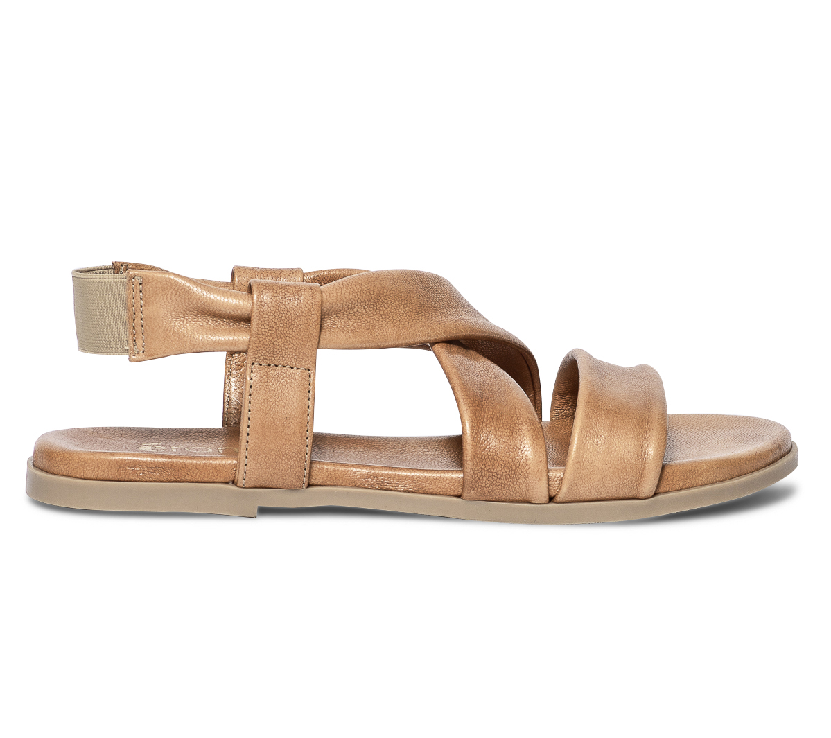 Sandale camel en cuir