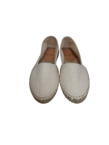 Espadrilles en textile beige brodé - ERAM T38 de seconde main