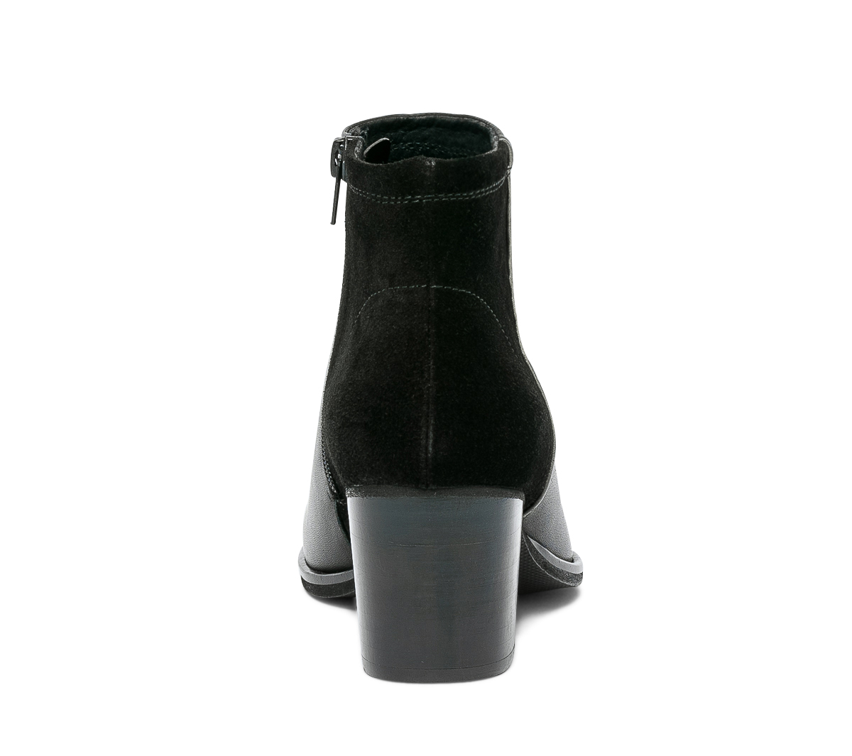 Boots noir en cuir et cuir velours