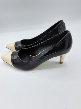 escarpin jr noir et creme de seconde main