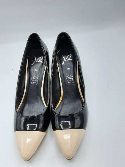 escarpin jr noir et creme de seconde main