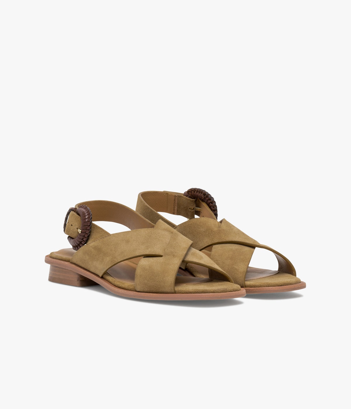 SANDALE GILLIE. TABAC