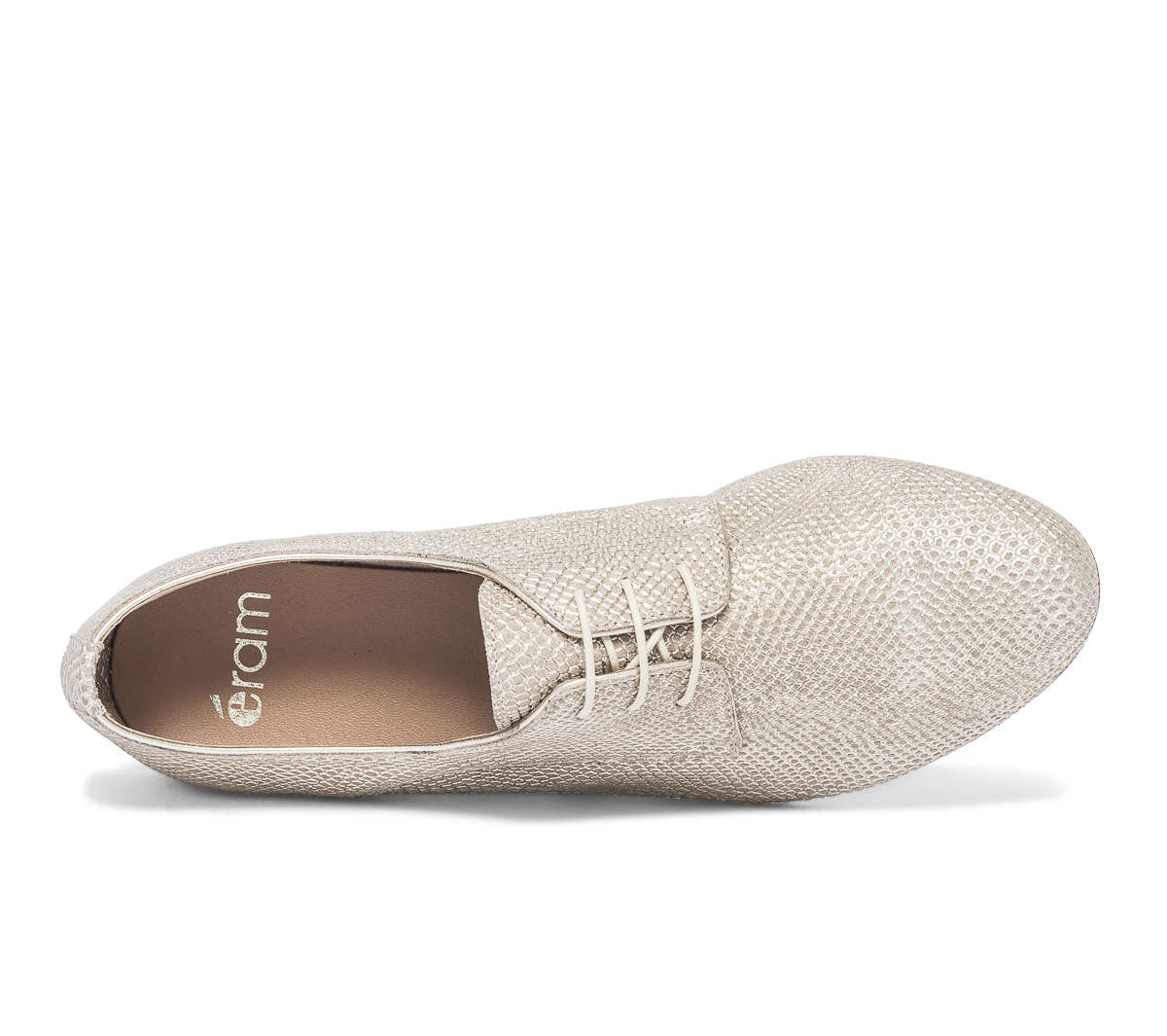 Derby or en cuir embossé python