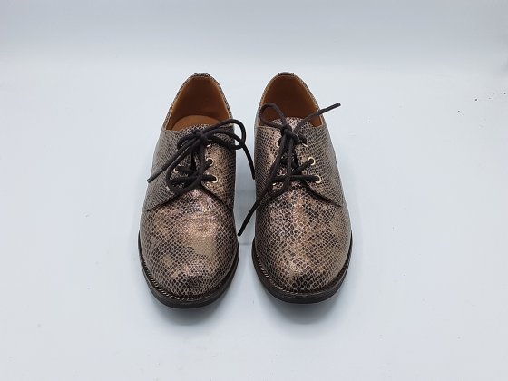 Derbies Eram 36 imprimé croco doré de seconde main