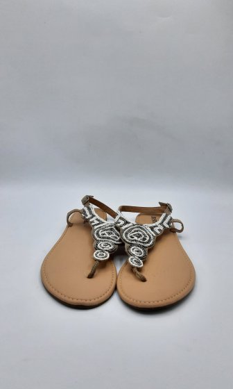 Sandales Justfab blanc et beige de seconde main