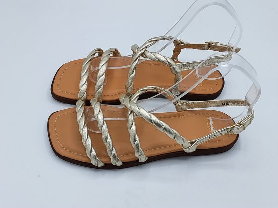 Sandales doré en  cuir seconde main