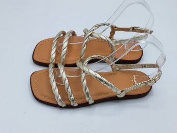 Sandales doré en  cuir seconde main
