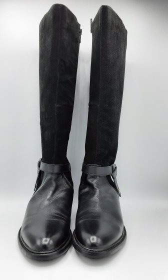 Paire de bottes bi-matière noir de seconde main