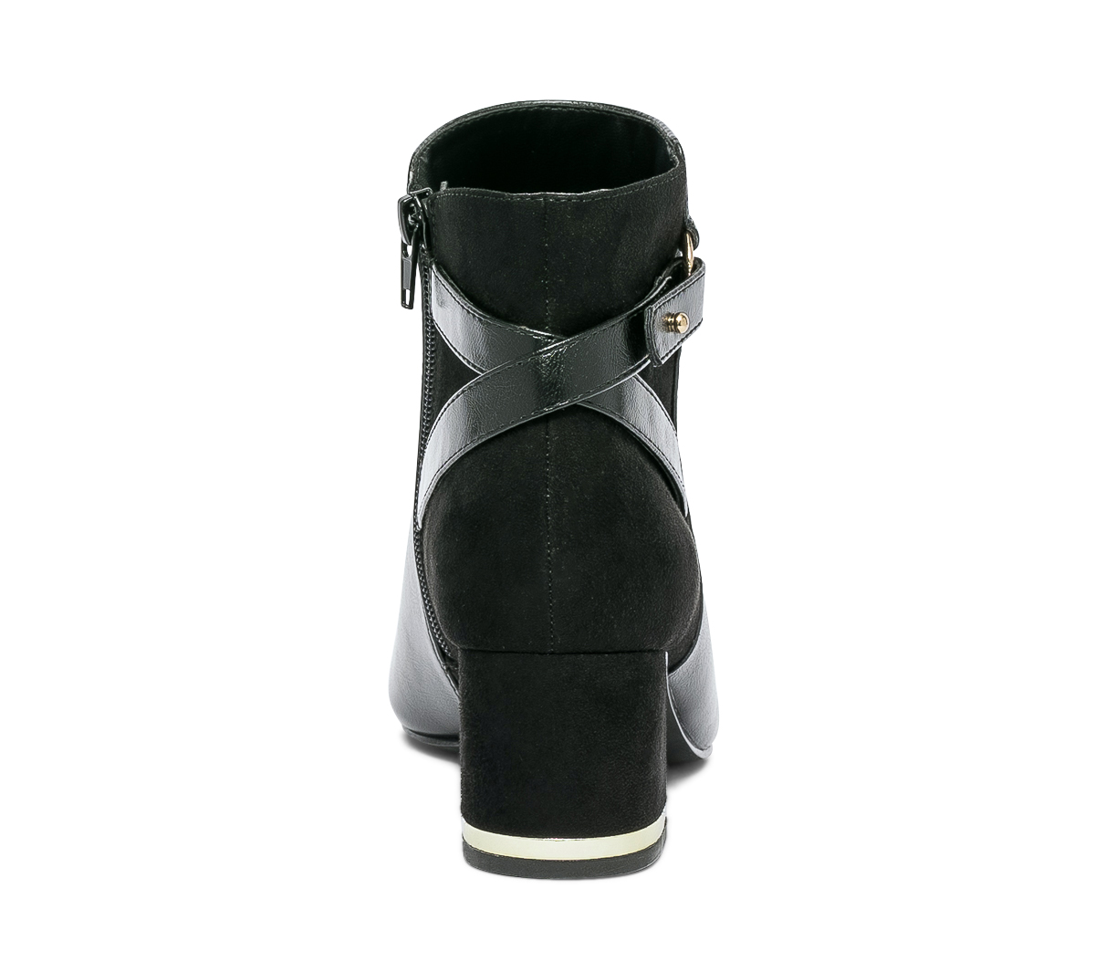 Boots noir en cuir bi matière