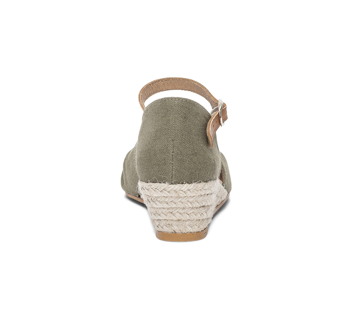 Sandale kaki en toile de coton et chanvre