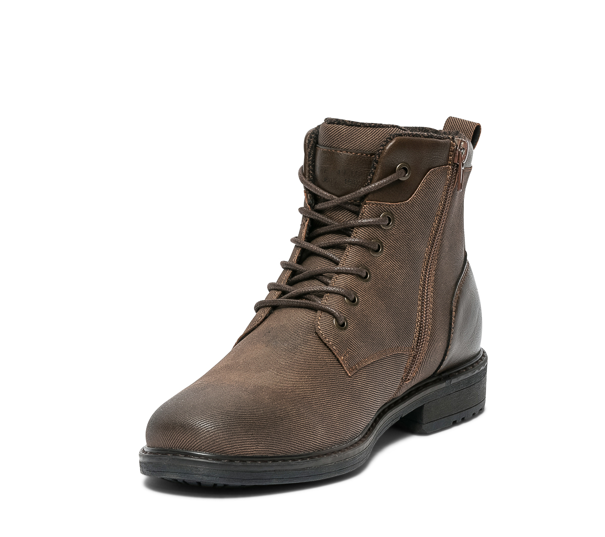 Boots à lacet marron rainuré