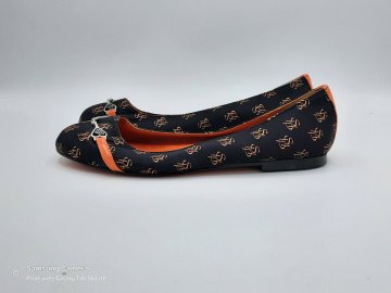 Ballerine cuir noir orange SAINT HONORE T36,5 de seconde main