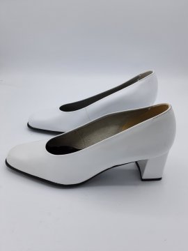 escarpin blanc talon carre de seconde main