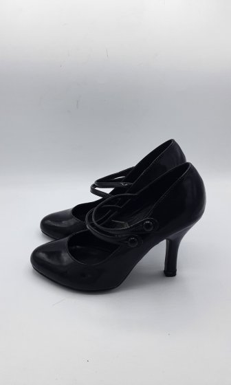 Babies noir vernis à talon aiguille