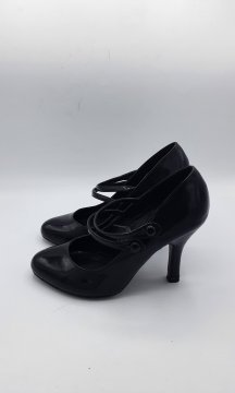 Babies noir vernis à talon aiguille