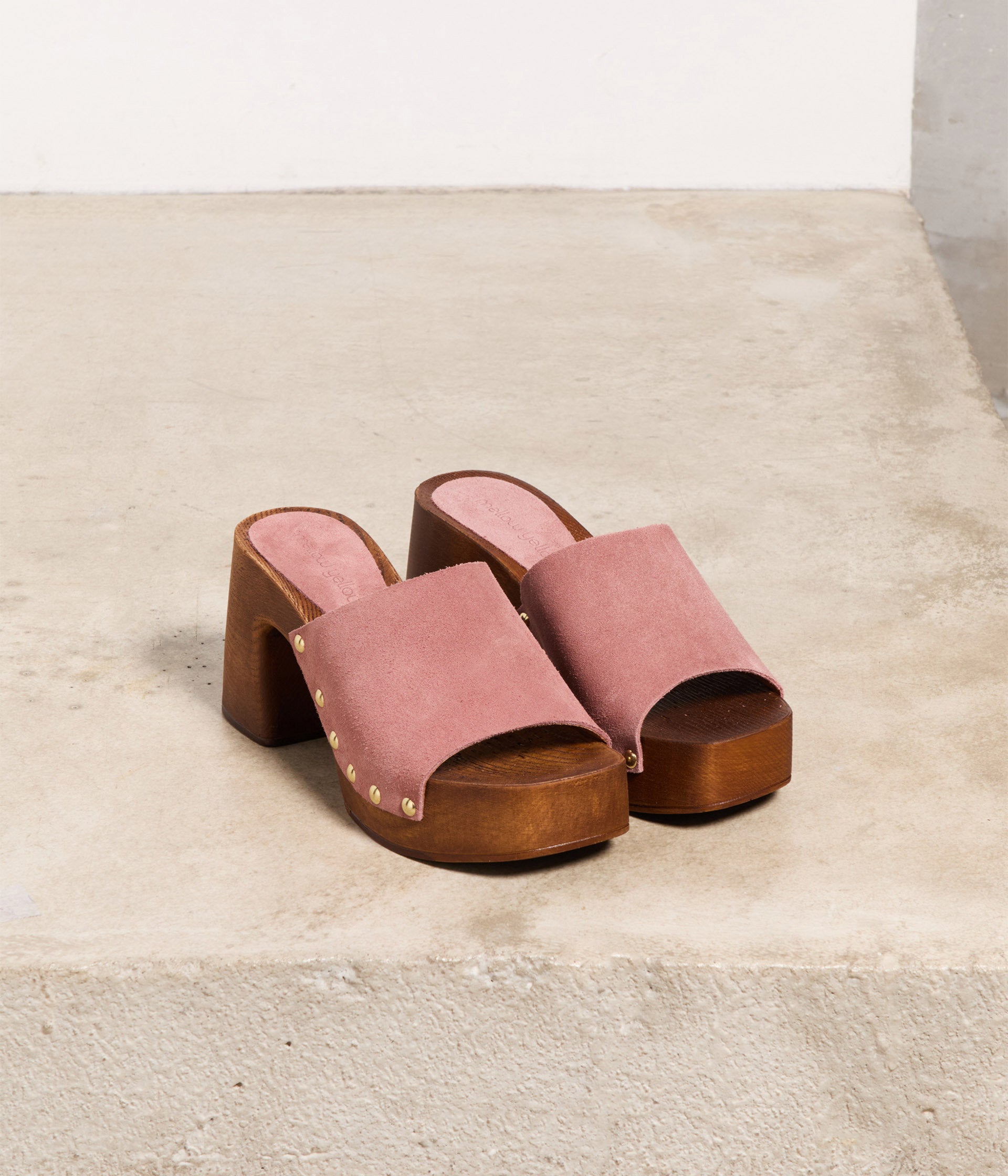 SANDALE À TALON TEXAS VIEUX ROSE