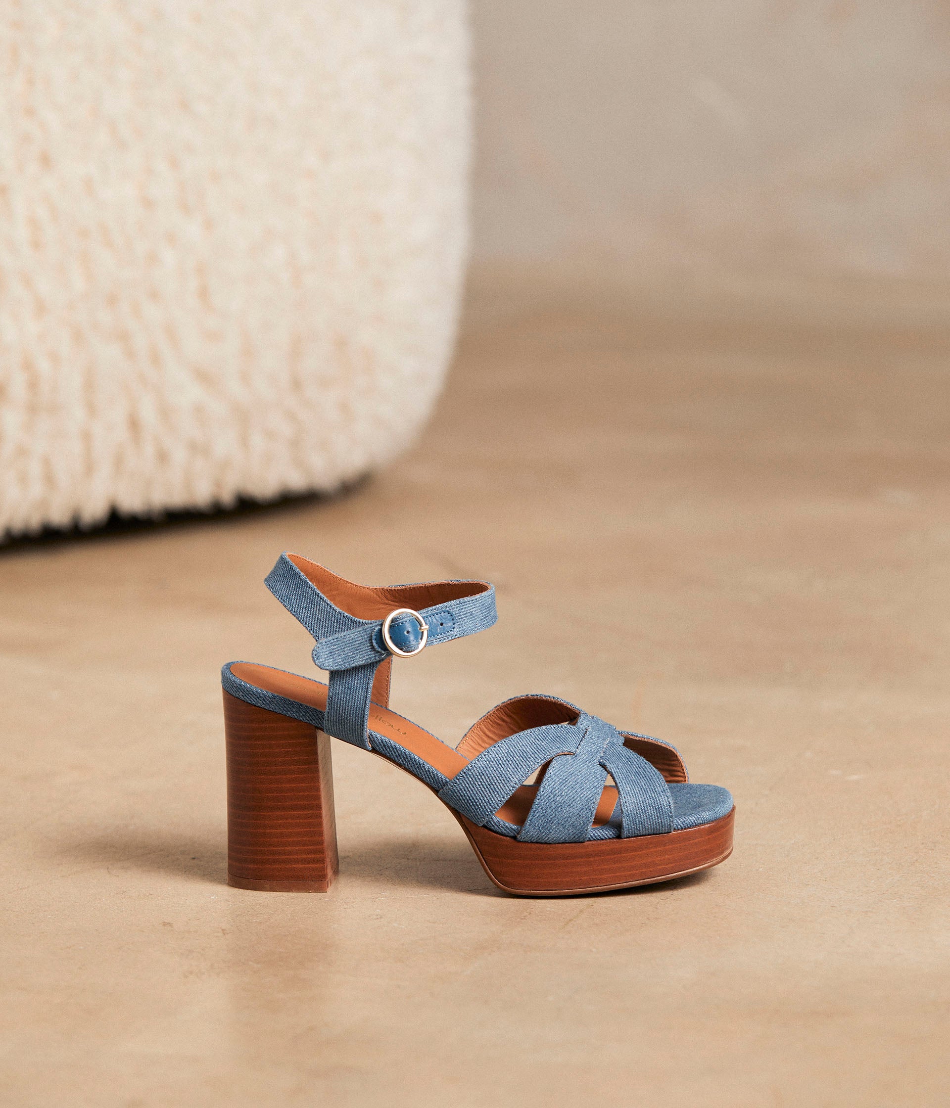 SANDALE À TALON LAURE DENIM