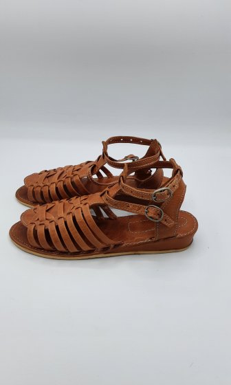 Sandales marron en cuir seconde main