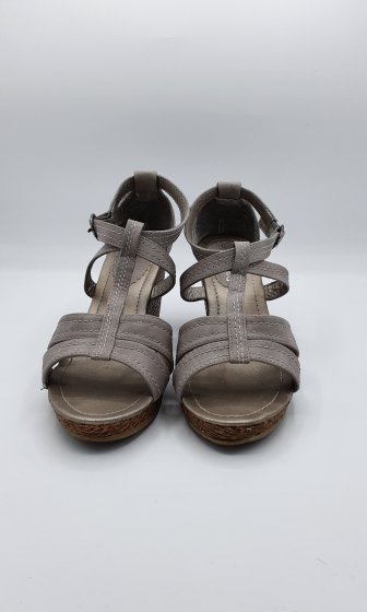 Sandales compensées gris seconde main