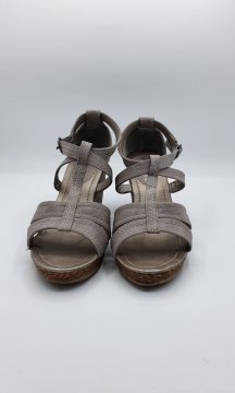 Sandales compensées gris seconde main