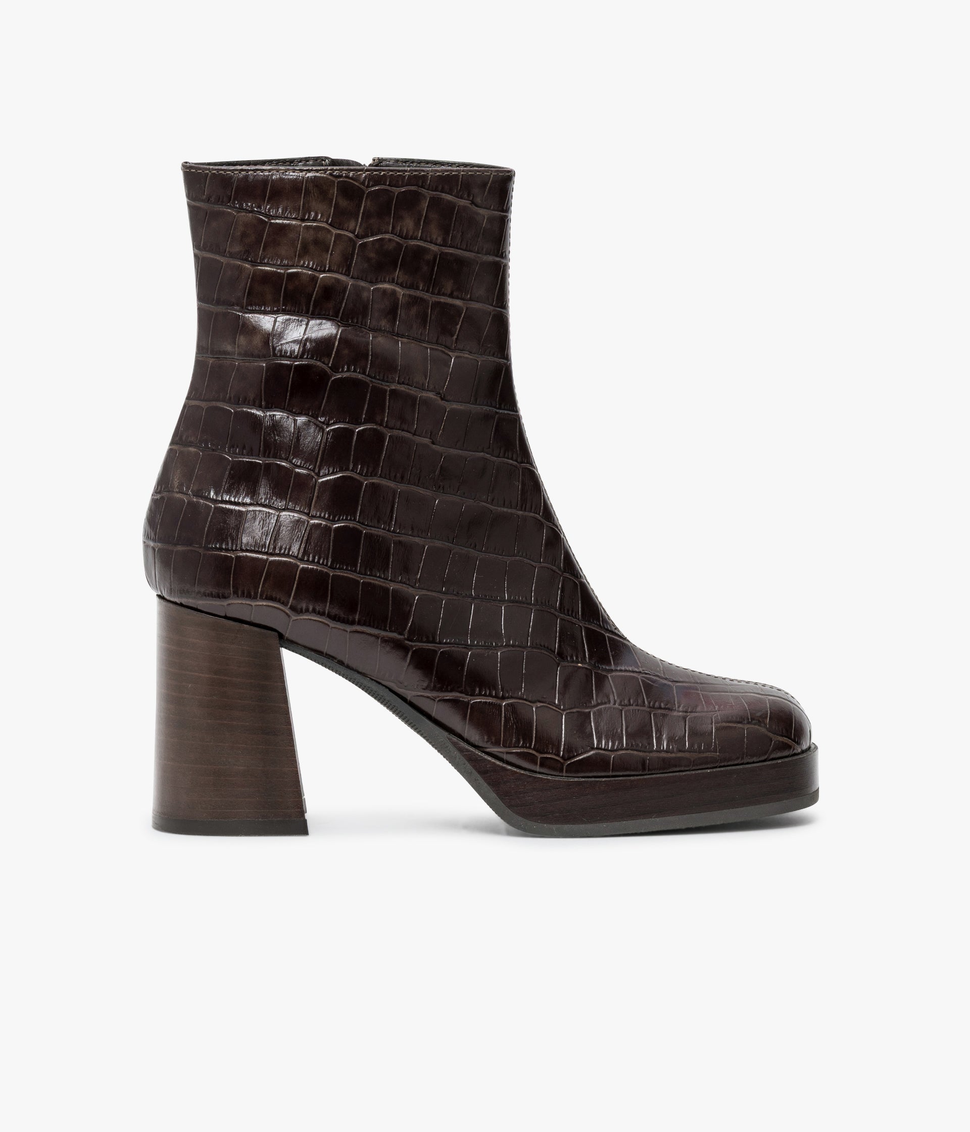 BOOTS EDITH CROCO MARRON