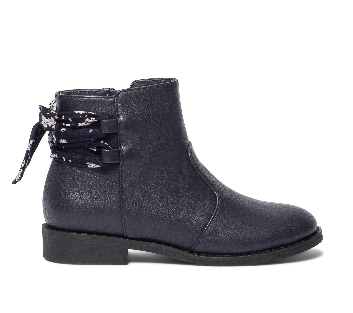 Boots marine avec ruban imprimé