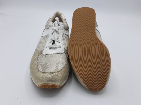 Basket karston effet python doré et blanc en 37