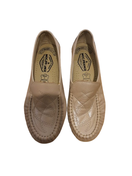 Mocassins compensée cuir blanc irisé MOC.FRANCE T36 de seconde main
