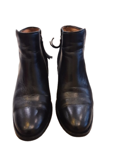 bottine en cuir noir de seconde main