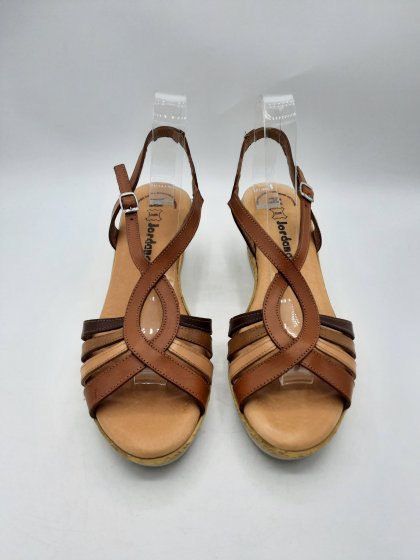 Sandales compensées JORDANA camel de seconde main