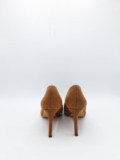 paire d'escarpins cognac et python de seconde main