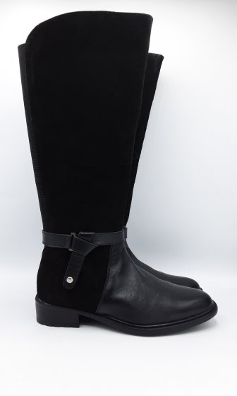 Paire de bottes bi-matière noir de seconde main