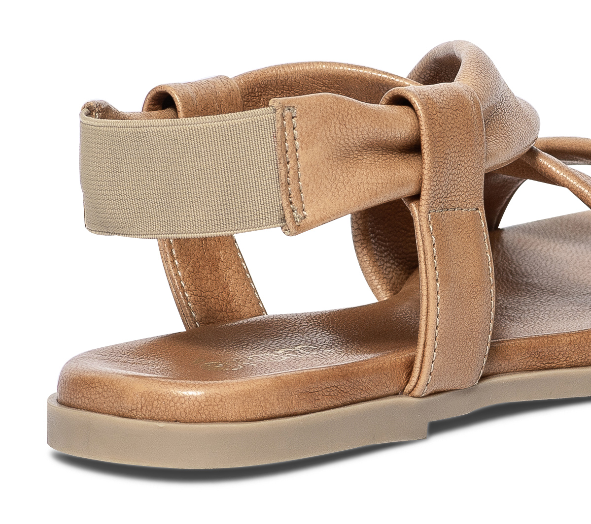 Sandale camel en cuir