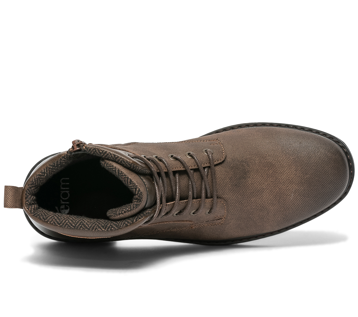 Boots à lacet marron rainuré