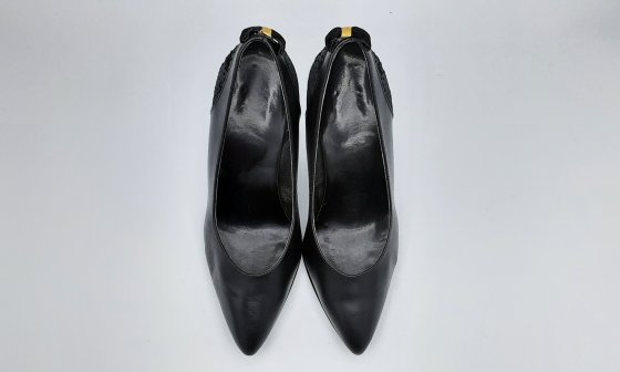 Escarpin en cuir noir de seconde main