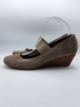 Ballerines compensées DE MARQUE INCONNUE grises de seconde main