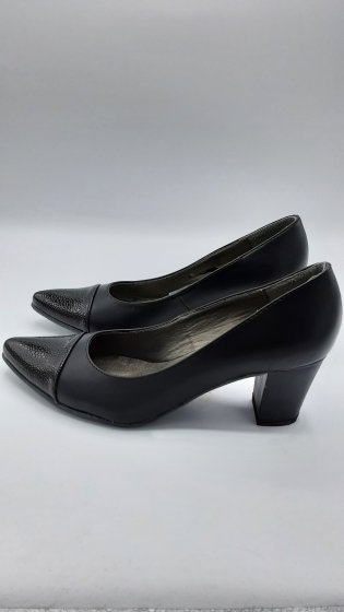 Escarpins noirs bout imitation croco