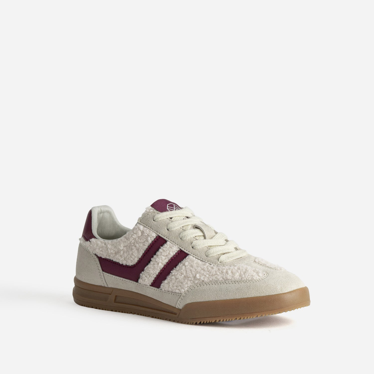 BASKET PERLA. BEIGE/BORDEAUX
