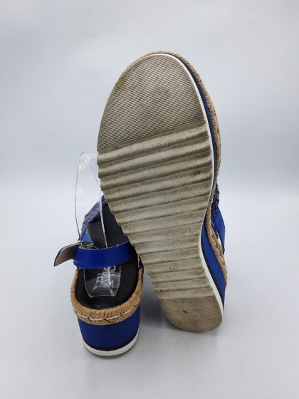 Sandales compensées KESS bleues de seconde main