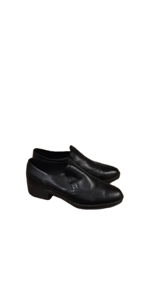 Mocassins cuir noir bout fleuri secondes mains très bon etat