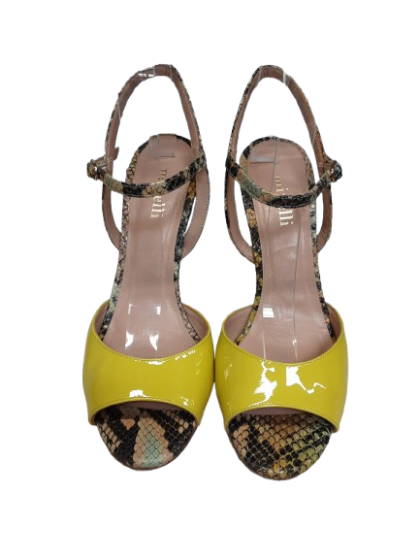 Sandales jaune fluo/motif python vert -MINELLI - T39 de seconde main